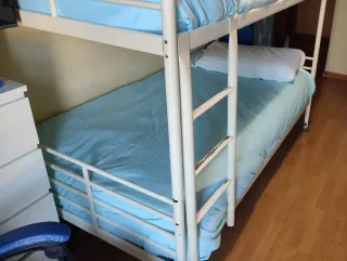 Litera blanca con cama supletoria+somier