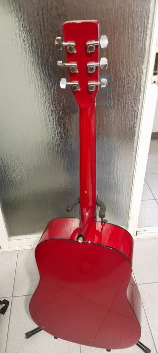 Guitarra Acústica Tenson Dreadnougth D1, roja.