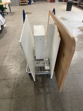 Mesa de oficina madera y blanco