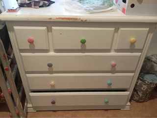 Cómoda de madera pino multicolor