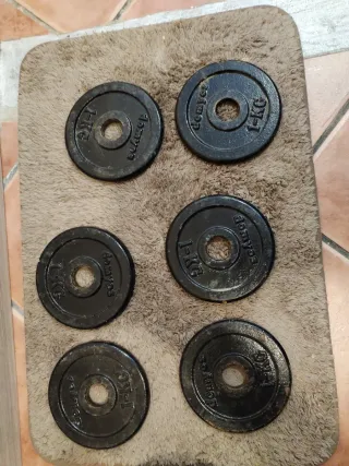 Mancuernas y discos de pesas