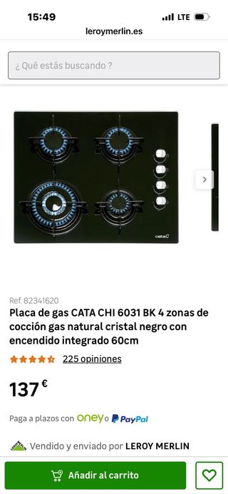 Placa de gas CATA CHI 6031 BK