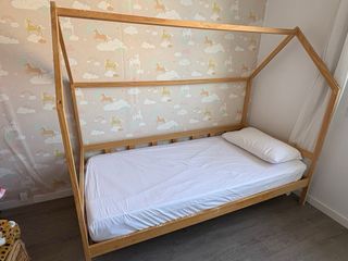 Cama Casita Infantil Madera + Nido