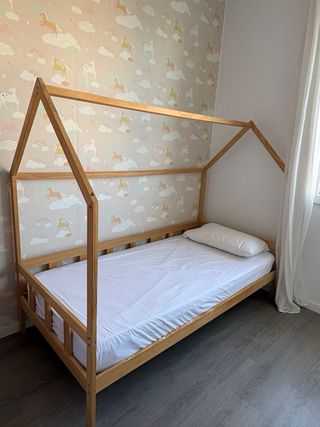 Cama Casita Infantil Madera + Nido