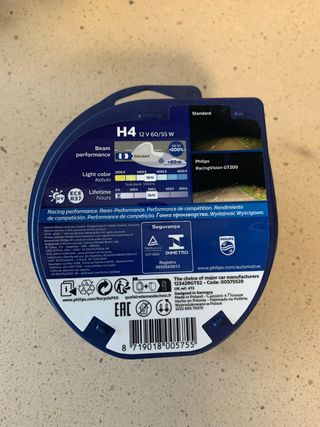 Bombilla H4 RacingVision GT200 12V 60/55W