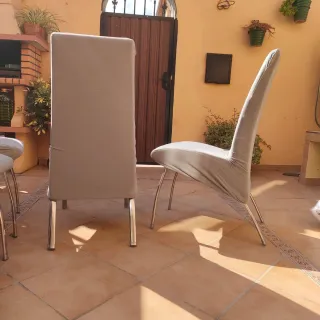 4 Sillas Comedor con Fundas Grises