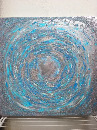 Quadro Textura Feito à Mão 100x100cm