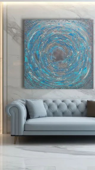 Quadro Textura Feito à Mão 100x100cm