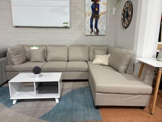 Sofá Chaise Longue Beige/Gris Nuevo