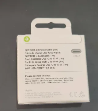 Cable Carga iphone USB-C 60W 1m