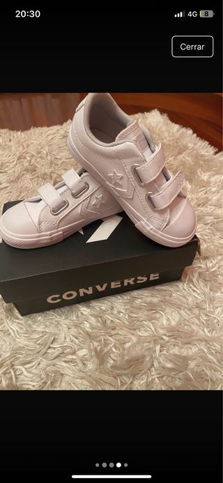 Zapatillas Converse Velcro Unisex Blancas talla 26