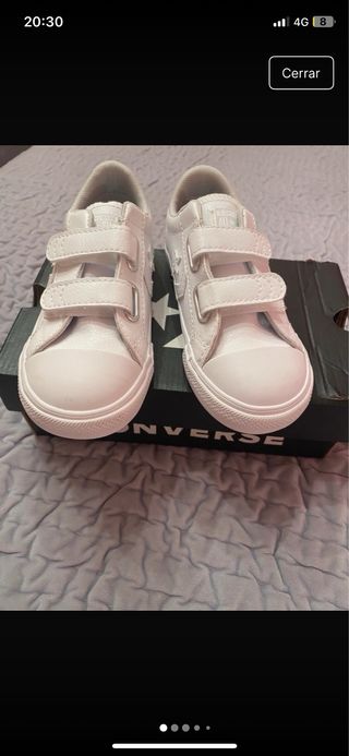 Zapatillas Converse Velcro Unisex Blancas talla 26