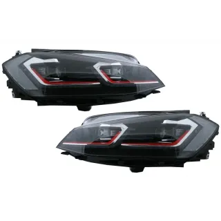 Faros delanteros Red edition Led para VW Golf 7.5