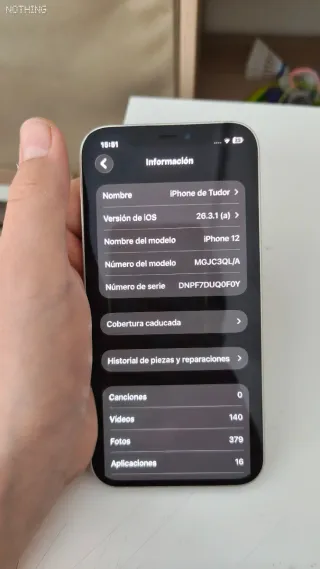 iPhone 12 128GB Blanco - Parte trasera rota