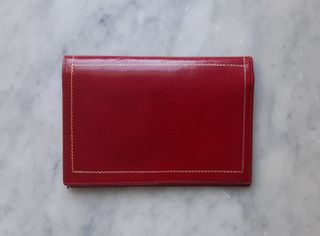 Portafoglio in pelle rosso vintage