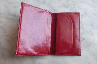 Portafoglio in pelle rosso vintage
