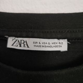 Camiseta Zara Man Negra Talla L