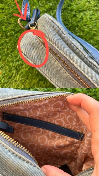 Bolso bandolera Guess denim tachuelas