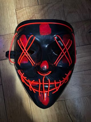 Máscara Halloween LED Roja Negra