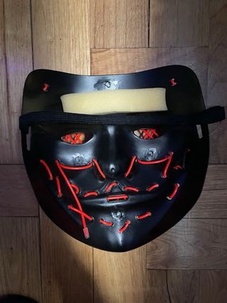 Máscara Halloween LED Roja Negra