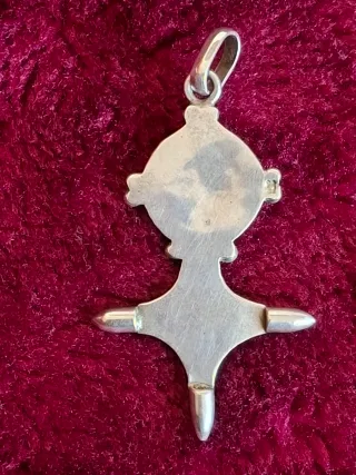 Colgante vintage de Plata Ley 925 con Piedra Roja.