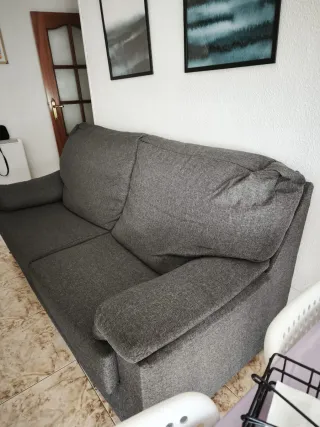 Sofá 3 plazas tela gris Zona de Getafe