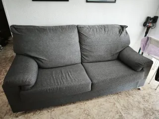 Sofá 3 plazas tela gris Zona de Getafe