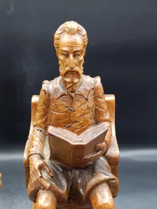 Tallas madera Don Quijote y Sancho Panza