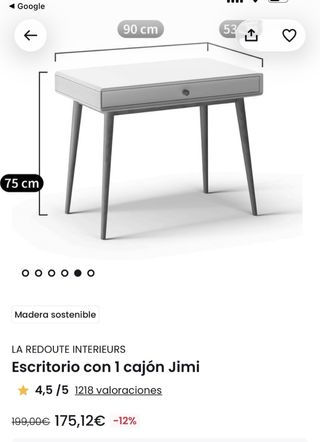 2 Escritorios La Redoute modelo Jimi blanco