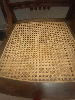 Silla Antigua Madera y Rattan