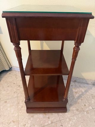 Mesa auxiliar madera con cajón