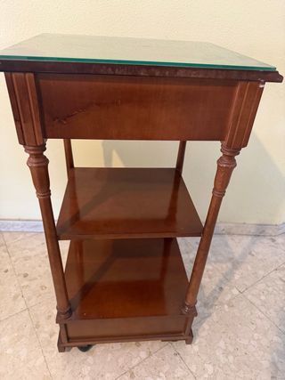 Mesa auxiliar madera con cajón