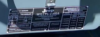 Pegatina Jeep Willys Viasa Placa Guantera