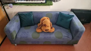Sofa 180cm largo + funda azul