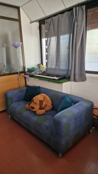 Sofa 180cm largo + funda azul