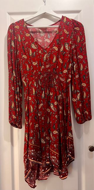 Vestido Springfield Paisley Rojo