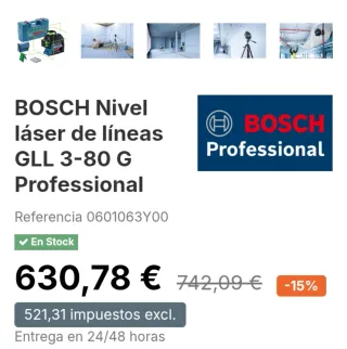 Bosch Professional Nivel láser GLL 3-80 G