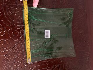 Plato decorativo de cristal verde paquete x6 unid