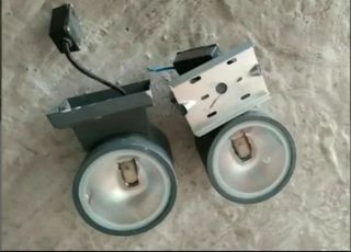 Set 2 faretti vintage grigio metallo