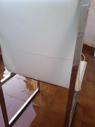 Sillas de metal y tela piel inox