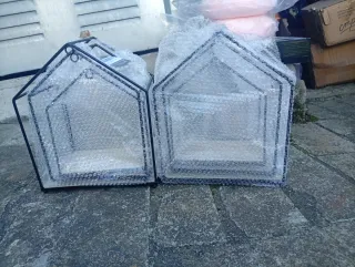 Estantería de cristal y metal