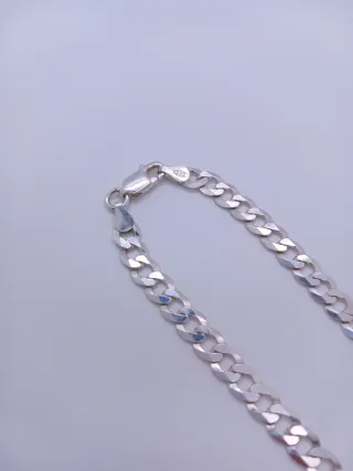 Cadena Barbada Plata 1ª Ley (2-363)