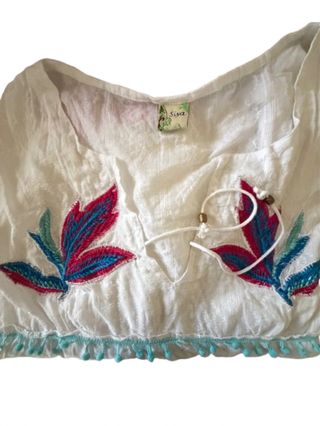 Maxi Dress SIYA Boho Chic Ricami Pomponi