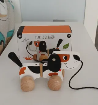 Perrito de Paseo Juguete Madera bebé para arrastra