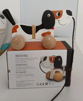 Perrito de Paseo Juguete Madera bebé para arrastra