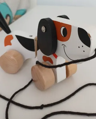 Perrito de Paseo Juguete Madera bebé para arrastra