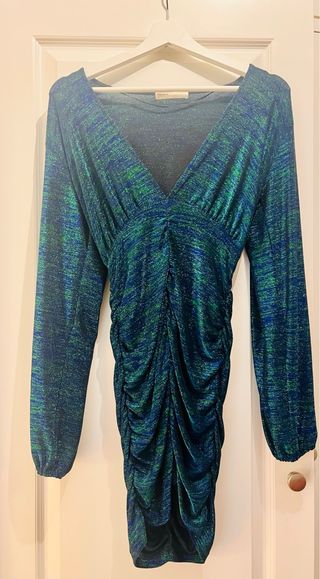 Vestido Pull&Bear verde y azul brillante