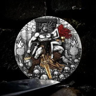 Moneda Rey Bárbaro 2 Oz Plata 999