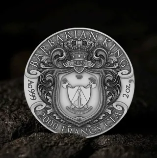 Moneda Rey Bárbaro 2 Oz Plata 999