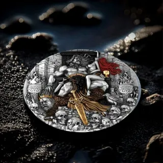 Moneda Rey Bárbaro 2 Oz Plata 999